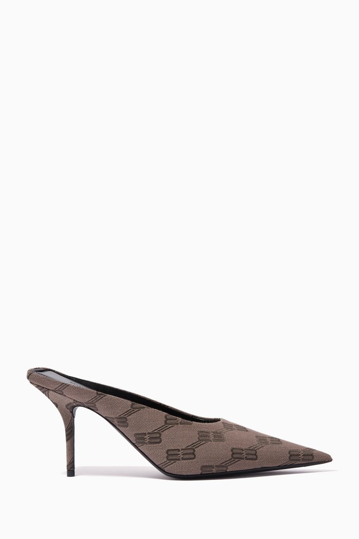 

Square Knife 80 Mules in BB Monogram Jacquard, Neutral