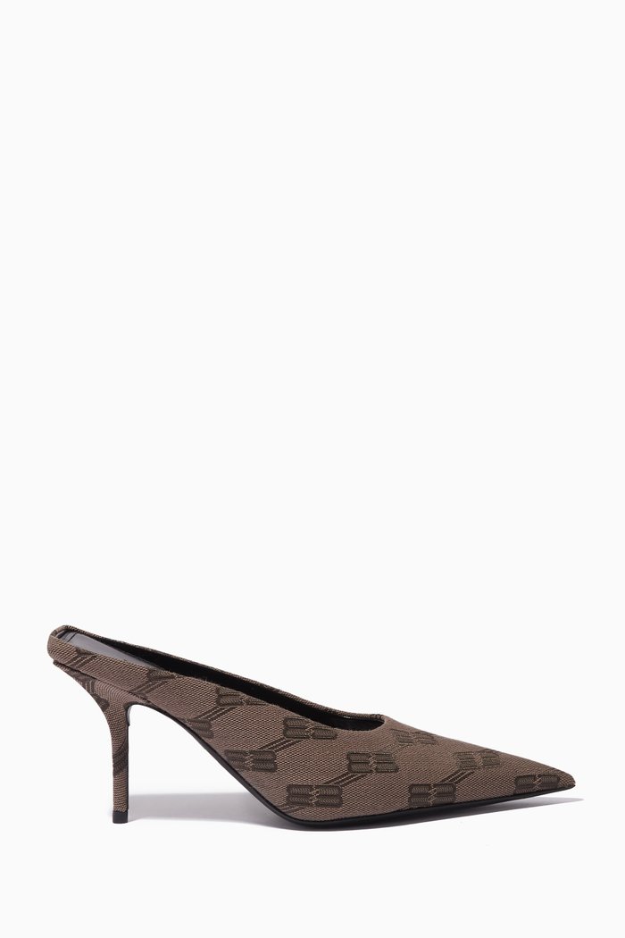 

Square Knife 80 Mules in BB Monogram Jacquard, Green