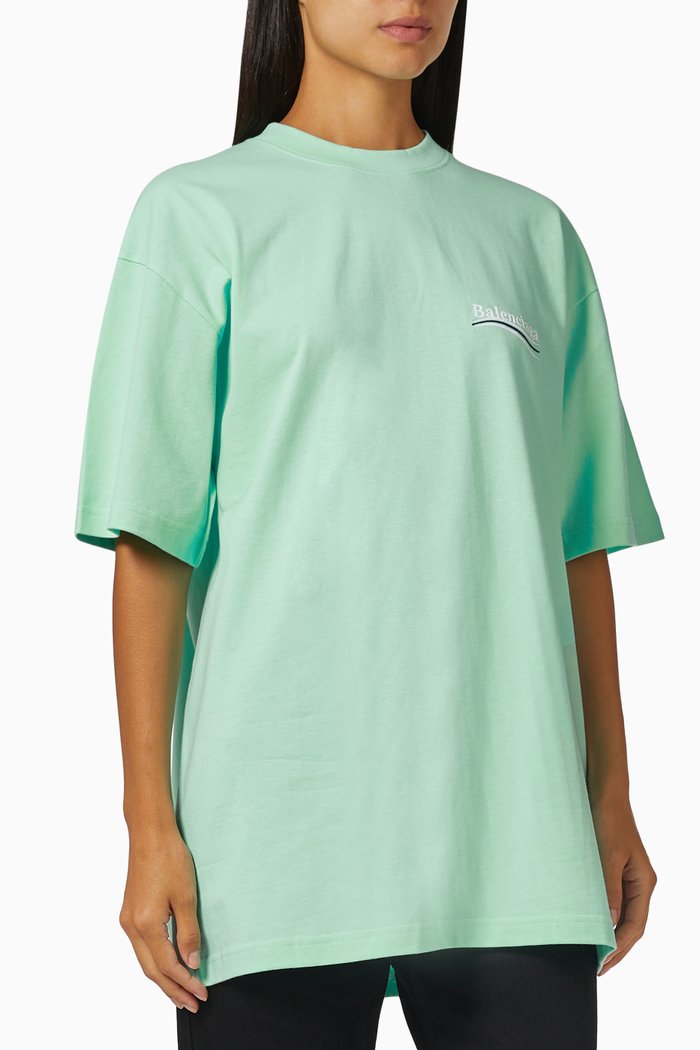 

Political Campaign Large Fit T-shirt in Vintage Jersey, Green