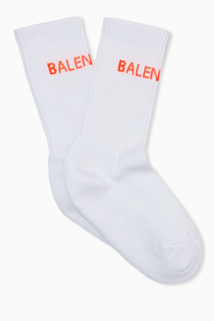 

Logo Tennis Socks in Cotton Knit, White