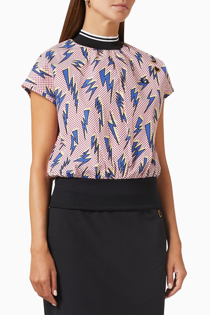 

x Amy Winehouse Lightning Crop Top in Cotton-poplin, White