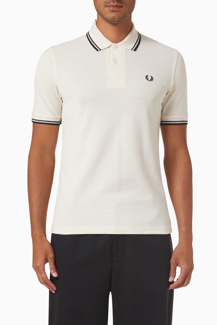 Twin-tipped Polo Shirt in Cotton Piqué, Black