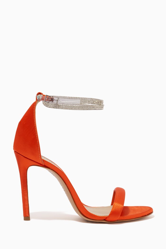 

Leanna Round-toe Sandals in Leather, Orange