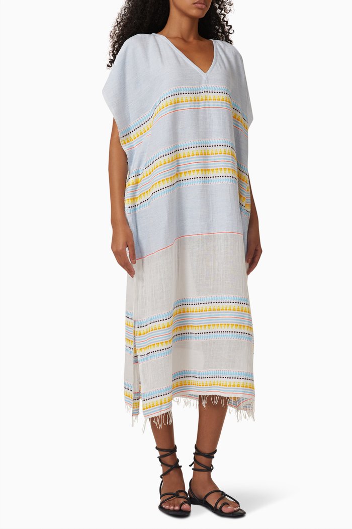 

Kiteli Classic Midi Kaftan in Cotton, Blue