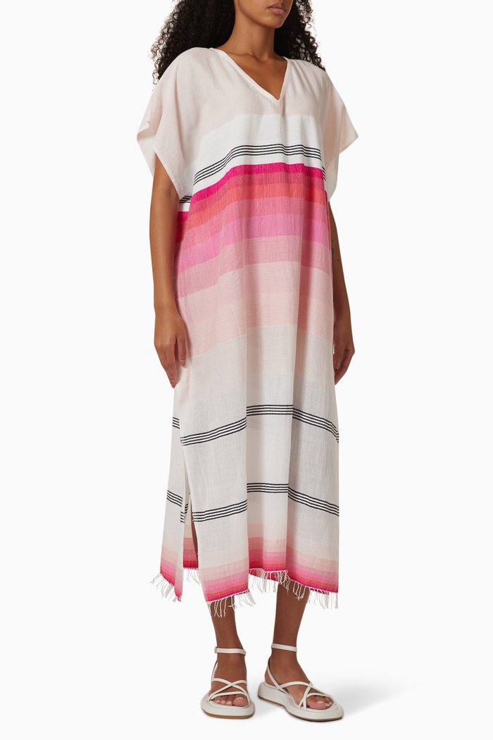 

Zena Classic Kaftan in Cotton, Pink