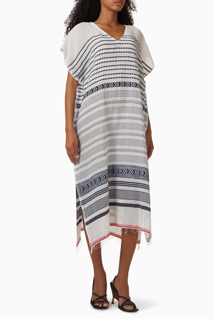 

Yeshi Classic Midi Kaftan in Cotton, Blue