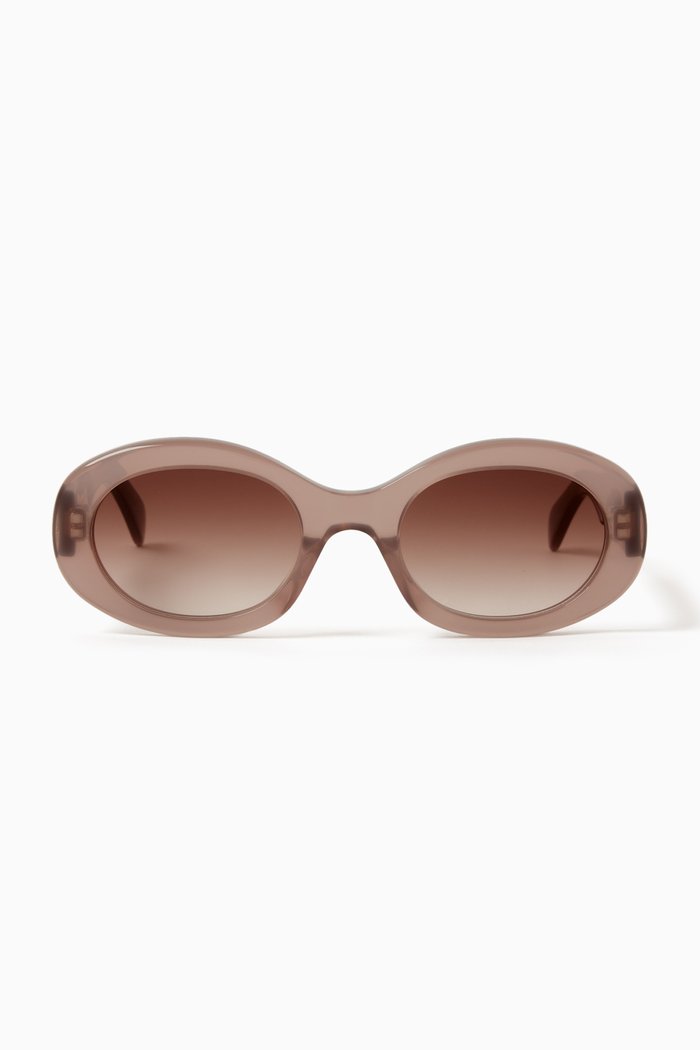 

Triomphe Oval Sunglasses in Acetate, Brown