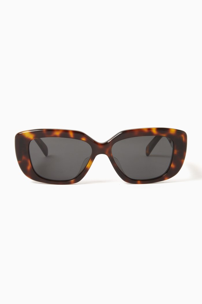 

Triomphe Stretch Oval Sunglasses in Acetate, Brown