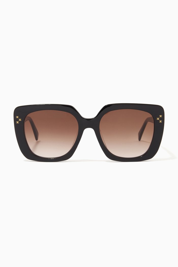 Square Sunglasses in Acetate, Black