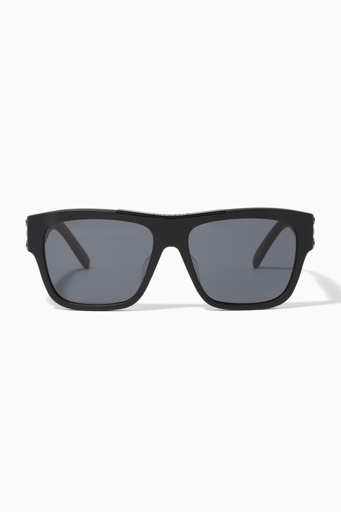

Givenchy 58 Smoke Sunglasses in Acetate, Black