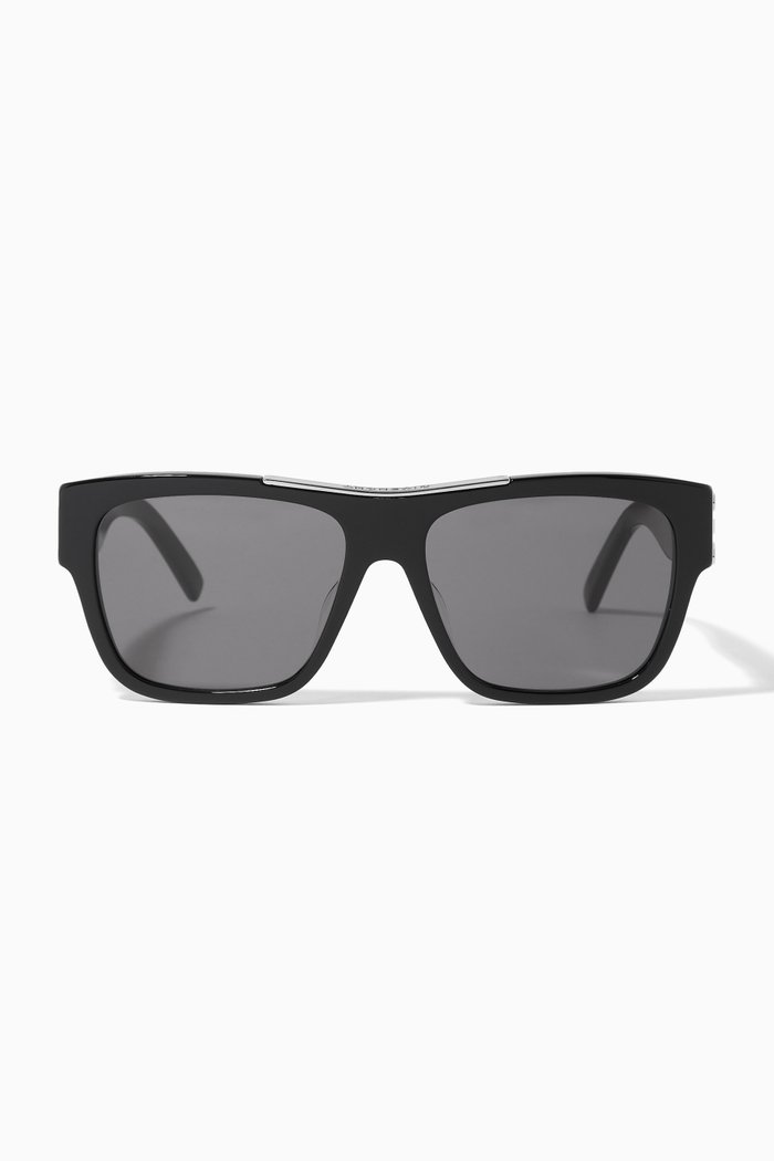 

Givenchy 58 Smoke Sunglasses in Acetate, Black
