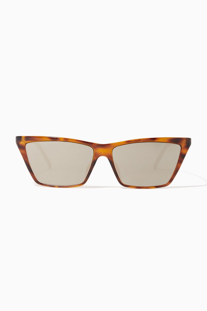 

Cat-eye Sunglasses in Acetate & Metal, Brown