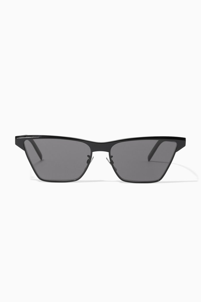 

Cat-eye Sunglasses in Acetate & Metal, Black