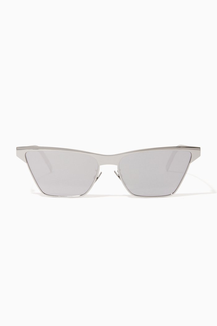 

Cat-eye Sunglasses in Acetate & Metal, Silver