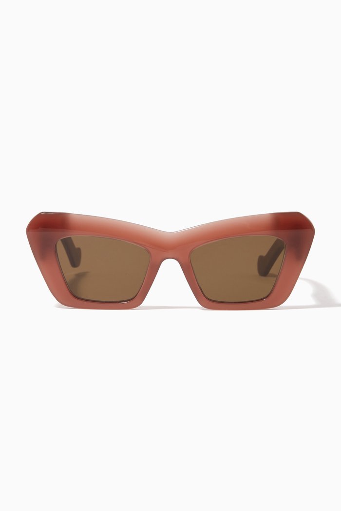 

Cat-eye Sunglasses in Acetate, Brown