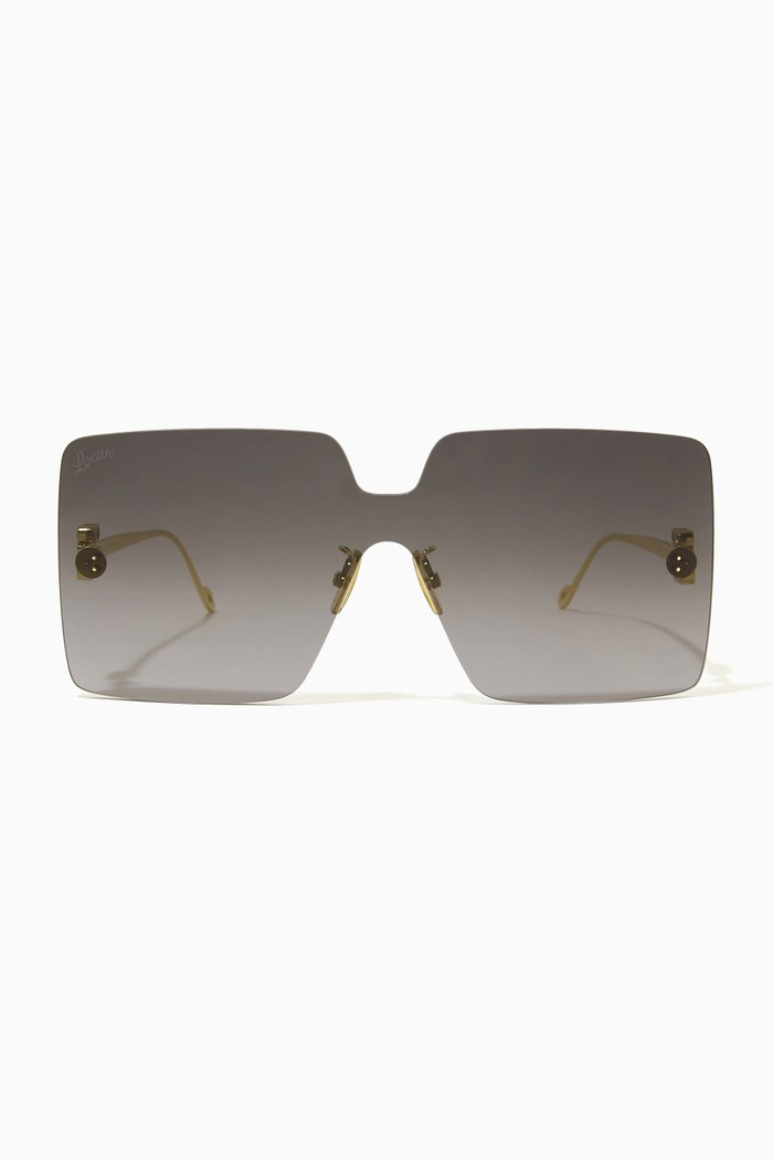 Oversized Sunglasses in Metal, Gold