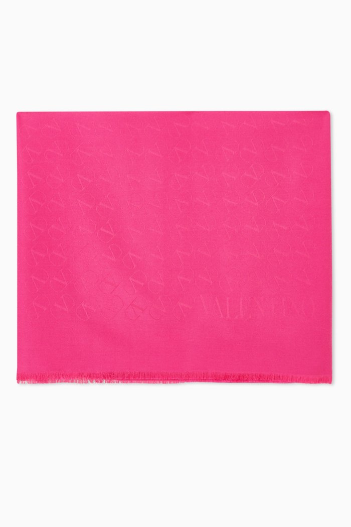 

Valentino Garavani VLOGO Signature Scarf in Silk-blend, Pink