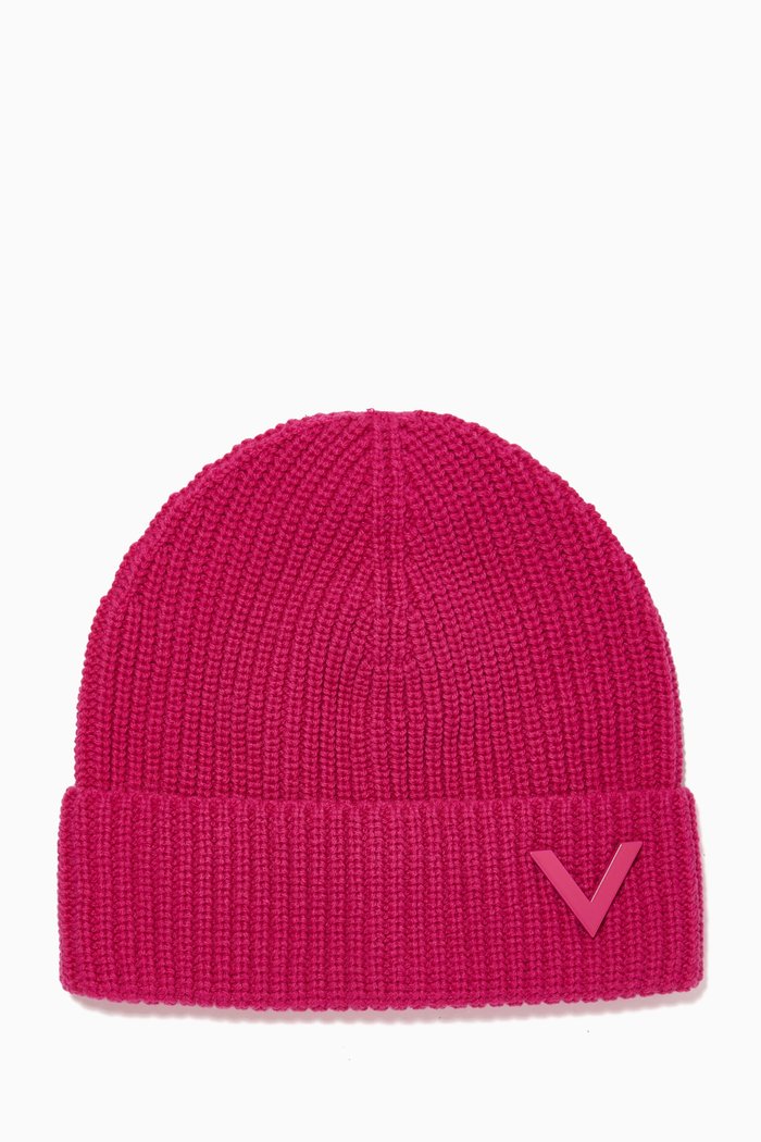 Valentino Garavani Beanie in Cashmere, Pink