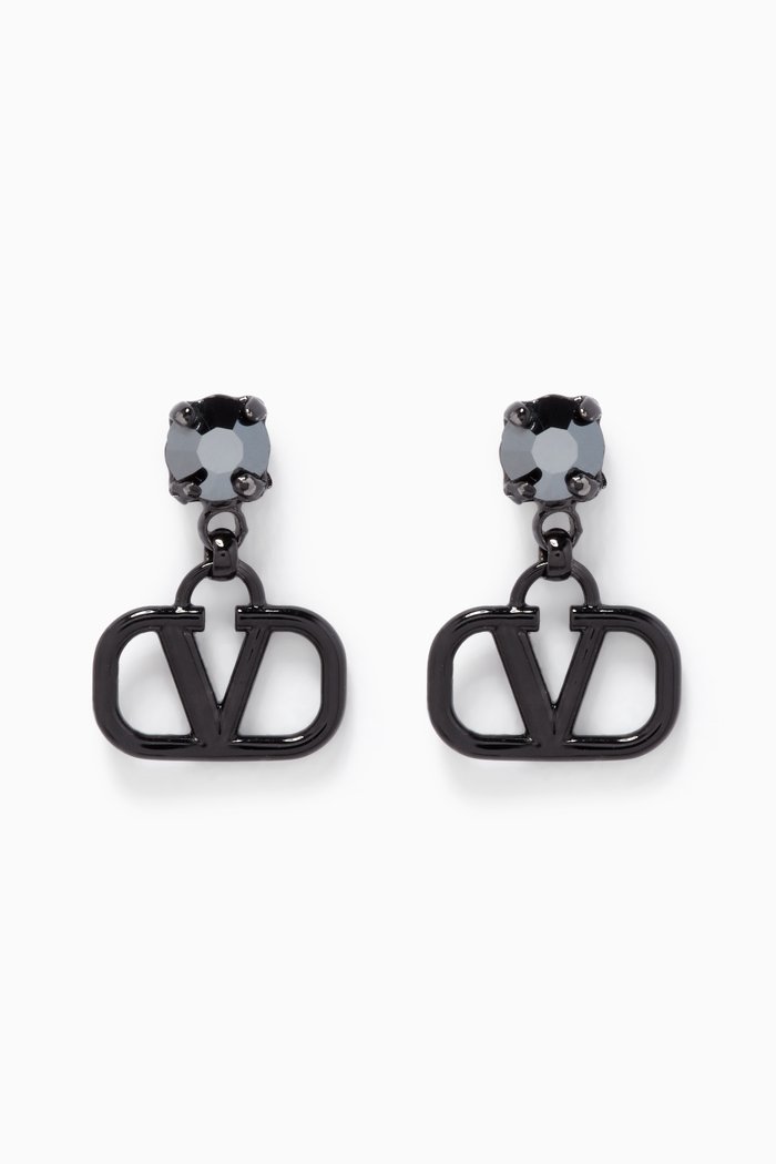 

Valentino Garavani VLOGO Pendant Earrings in Metal, Black