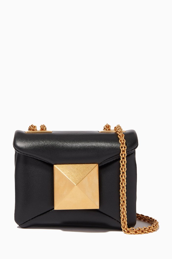 Valentino Garavani Micro One Stud Shoulder Bag in Nappa, Black