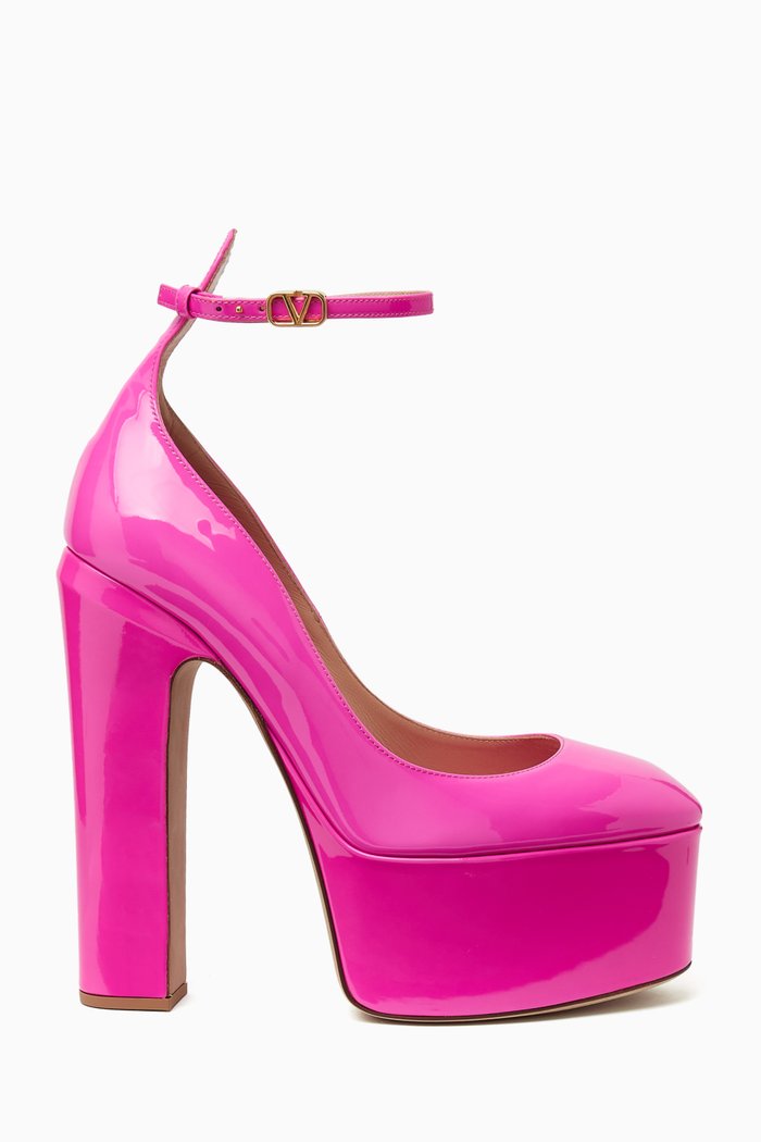 

Valentino Garavani Tan-Go 155 Platform Pumps in Patent-leather, Pink