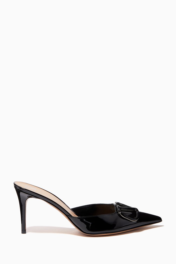 

Valentino Garavani VLOGO 80 Mules in Patent Leather, Black
