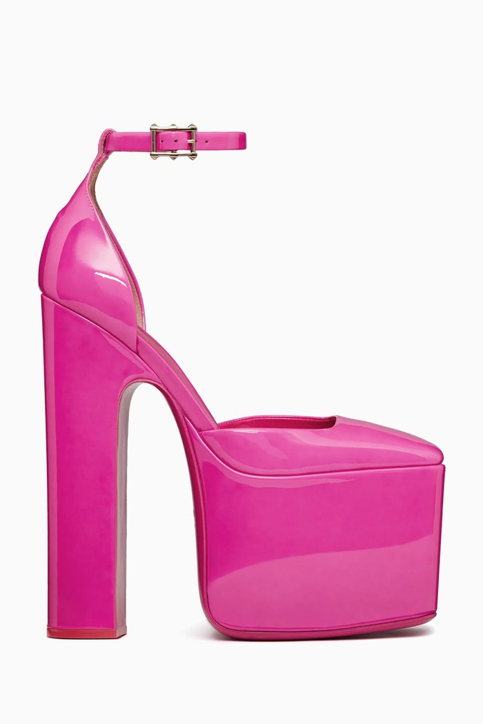 

Valentino Garavani Discobox 180 Platform Pumps in Patent Leather, Pink