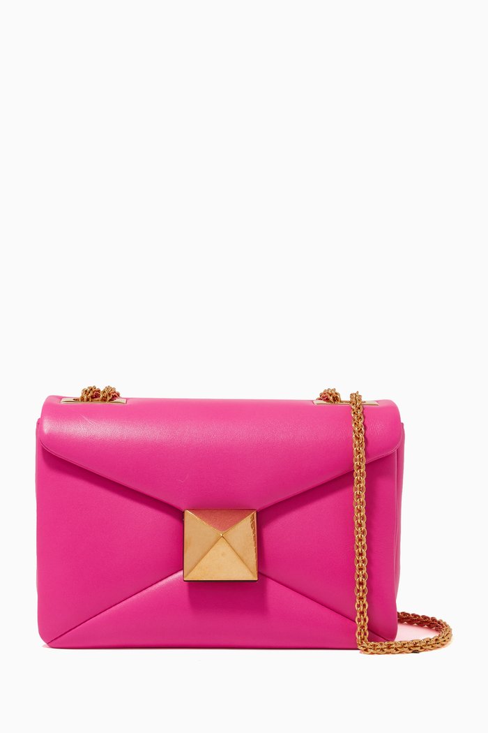 

Valentino Garavani One Stud Shoulder Bag in Nappa, Pink