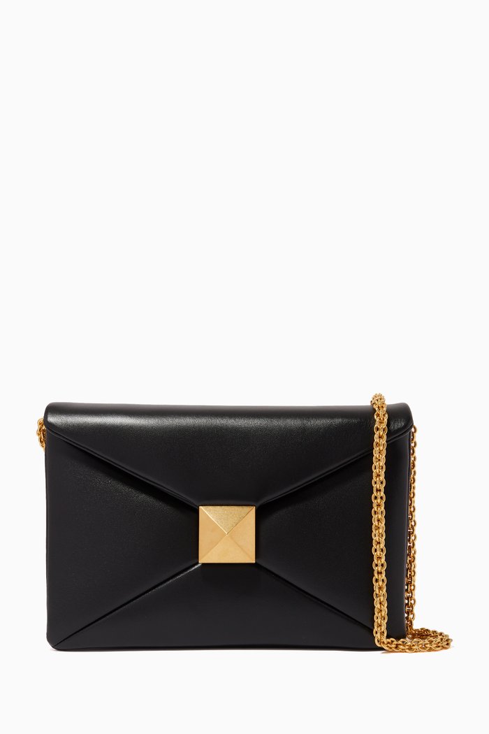 

Valentino Garavani One Stud Clutch Bag in Nappa, Black