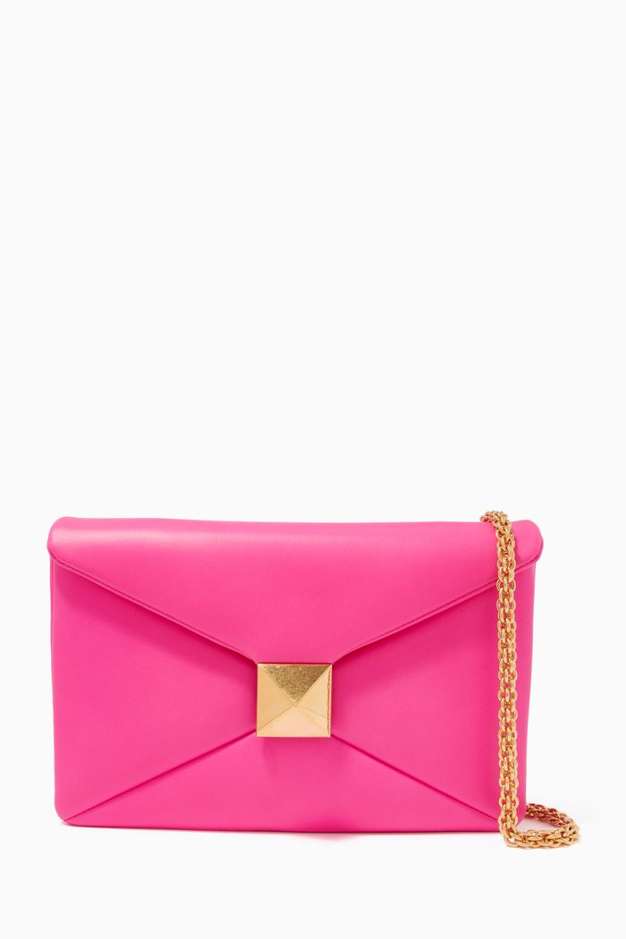 

Valentino Garavani One Stud Clutch Bag in Nappa, Pink