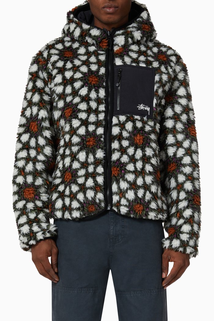 

Patterned Jacket in Sherpa Fleece, Multicolour
