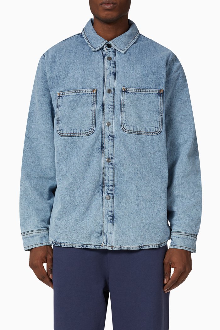 

Shirt in Cotton-Denim, Blue