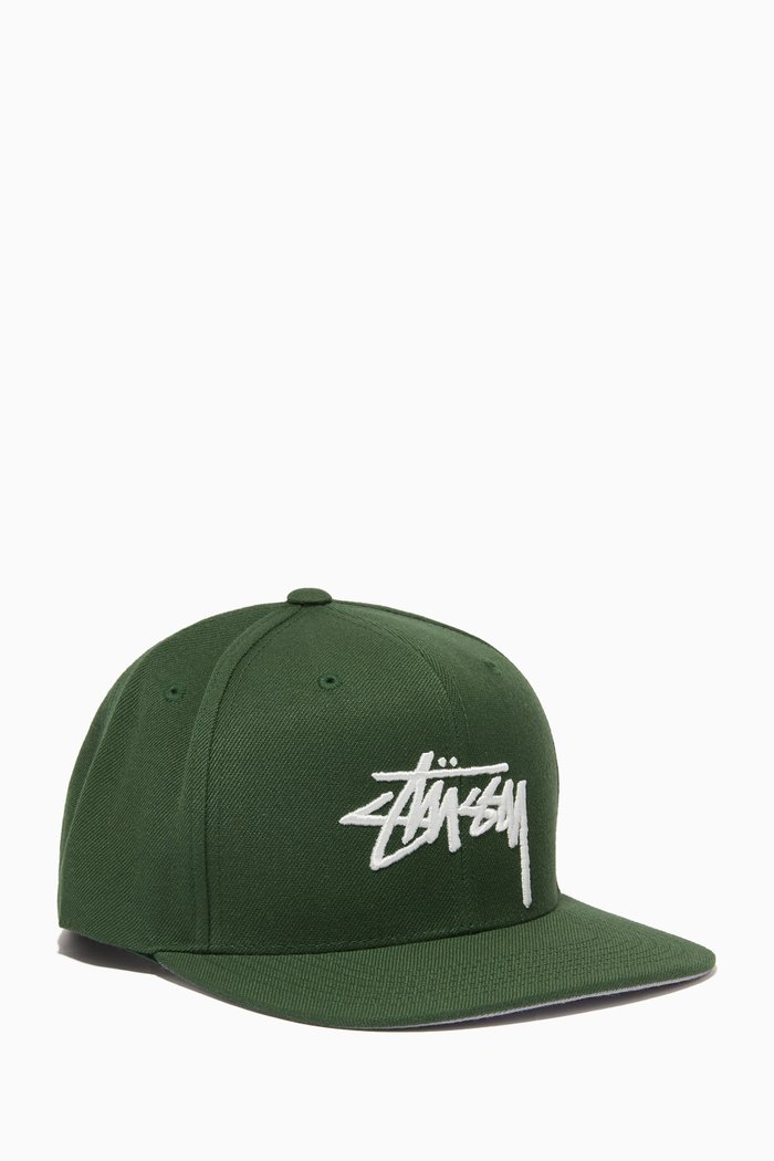 

Big Stock High Crown Baseball Cap in Wool-blend Twill, Green