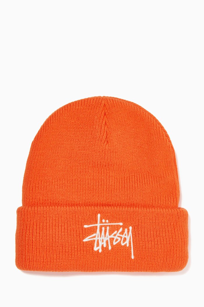 

Big Basic Beanie in Thinsulate Cotton-blend Knit, Orange