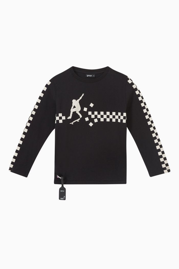 

Skater Sound T-shirt in Cotton, Black