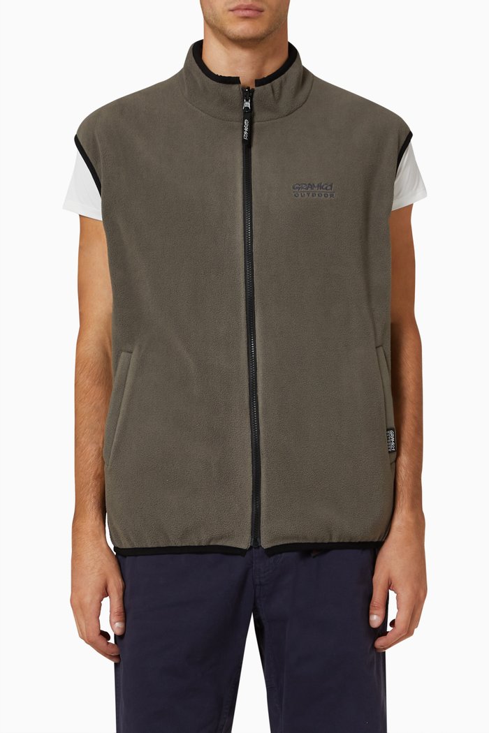 Reversible Vest in Nylon, Grey
