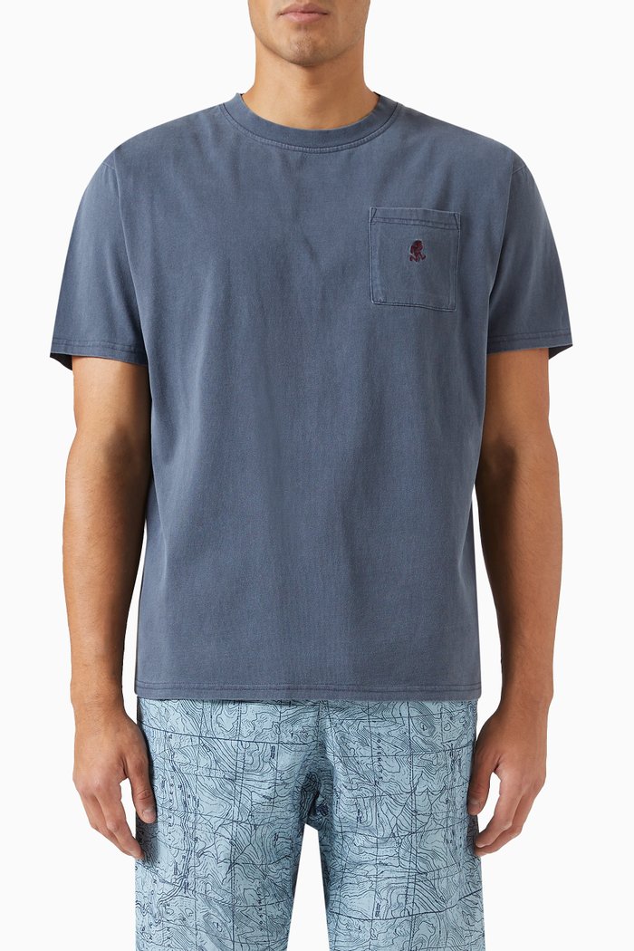 One Point T-shirt in Cotton Jersey, Blue