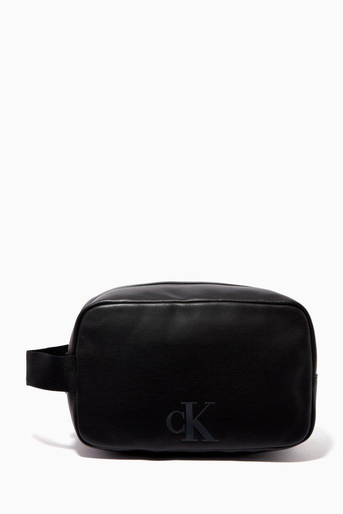 

Logo Wash Bag in PU, Black