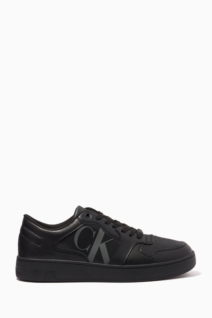 

Monogram Basket Cupsole Low-top Sneaker in Leather, Black