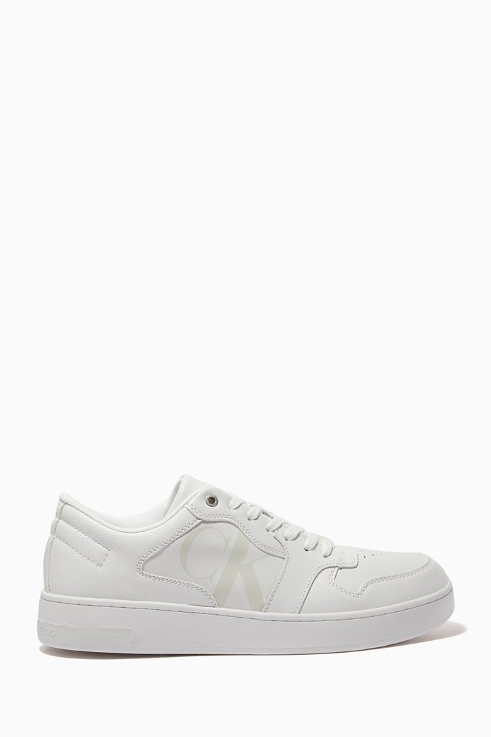 

Monogram Basket Cupsole Low-top Sneaker in Leather, White