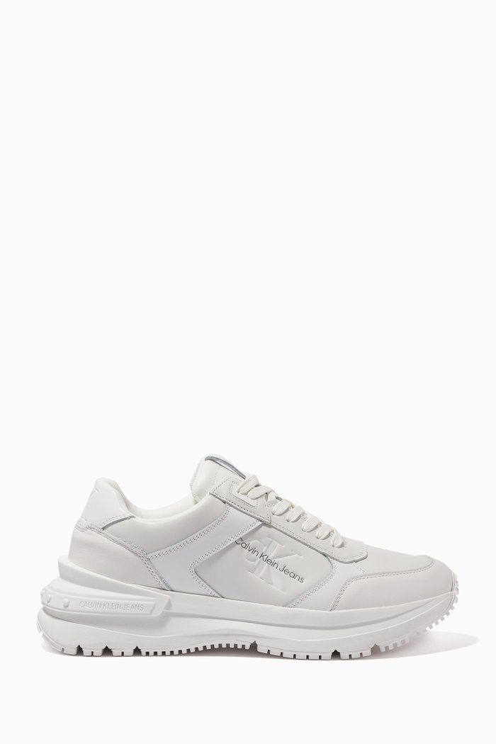 

Chunky Runner Lace-up Sneaker in Nappa Leather, White