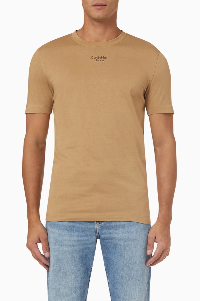 

Stacked Logo T-shirt in Cotton, Brown