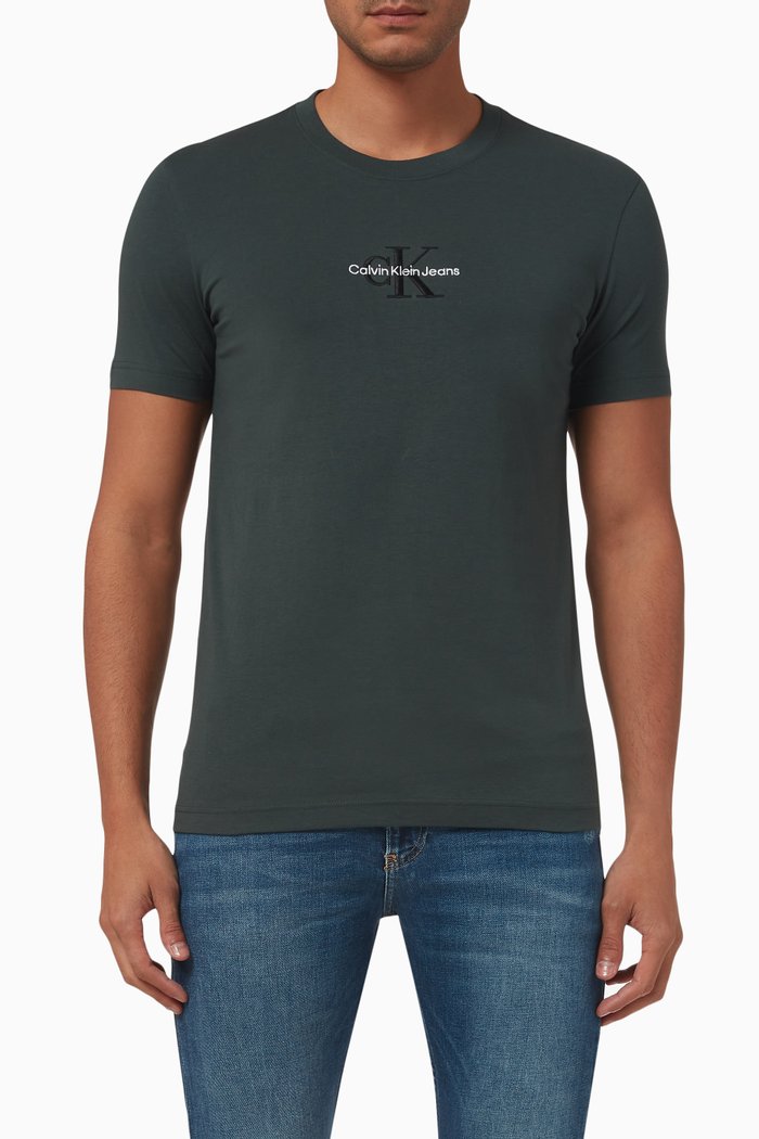 

Logo Embroidered T-shirt in Cotton, Grey