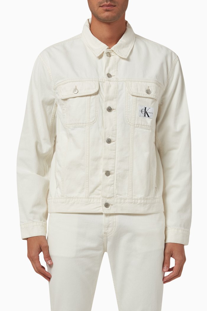

90's Fit Denim Jacket in Organic Cotton, White