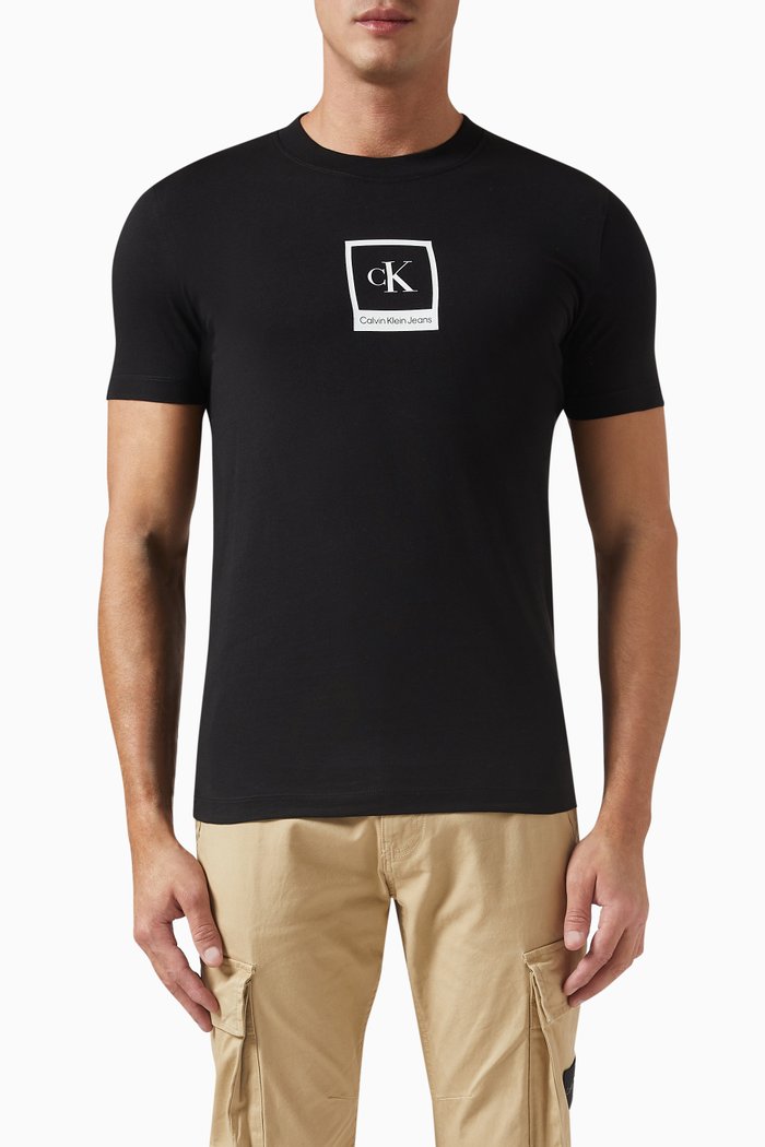

Polaroid Logo Print T-shirt in Organic Cotton Blend, Black