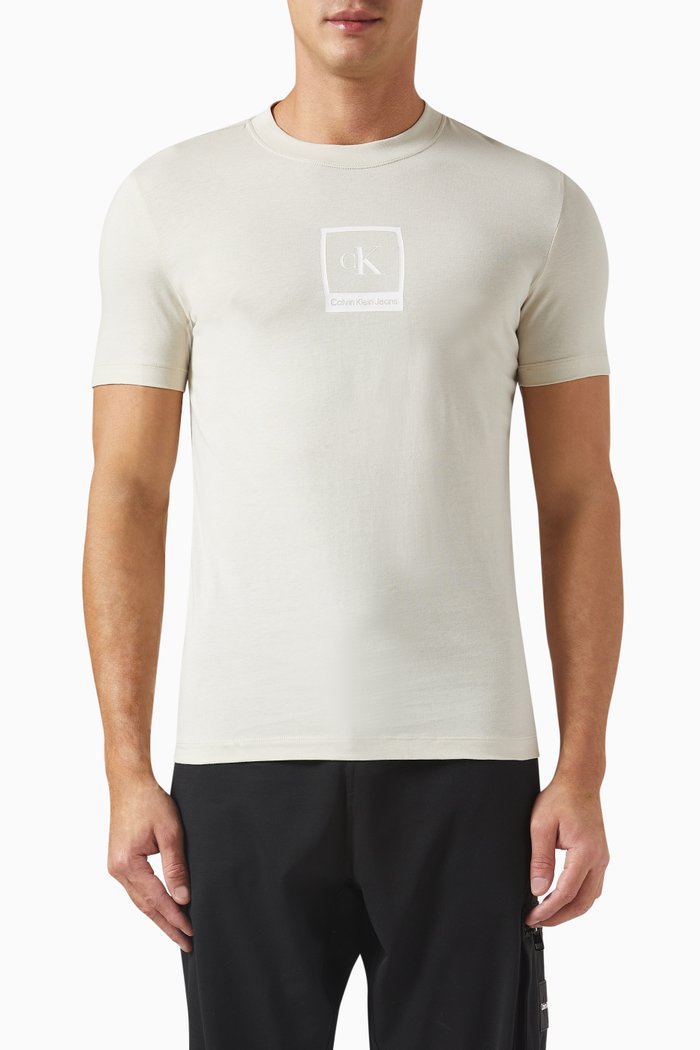 

Polaroid Logo Print T-shirt in Organic Cotton Blend, Neutral