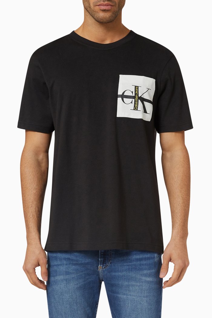 Pocket Logo T-shirt in Cotton, Black