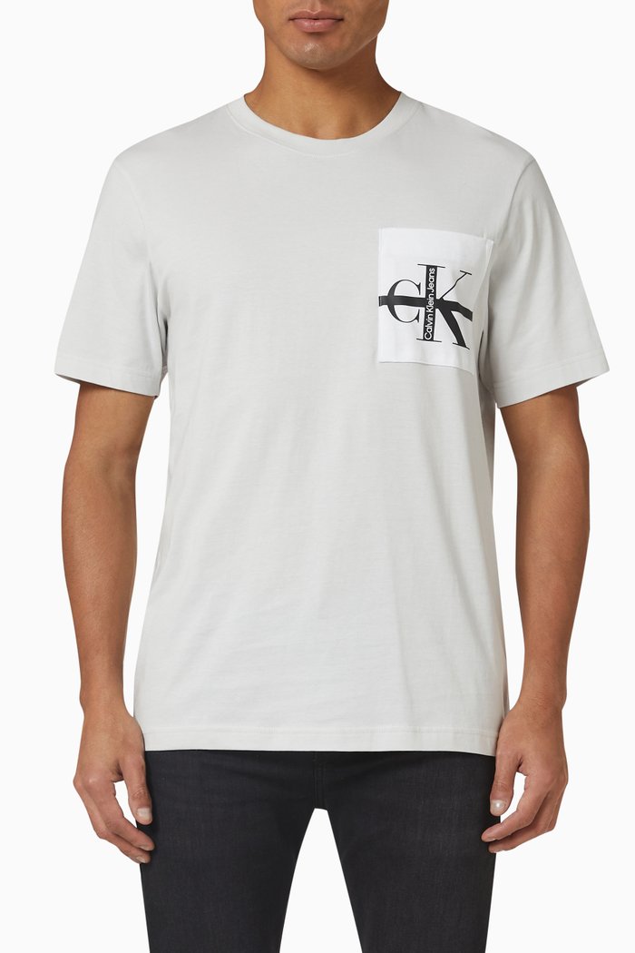 

Pocket Logo T-shirt in Cotton, Grey