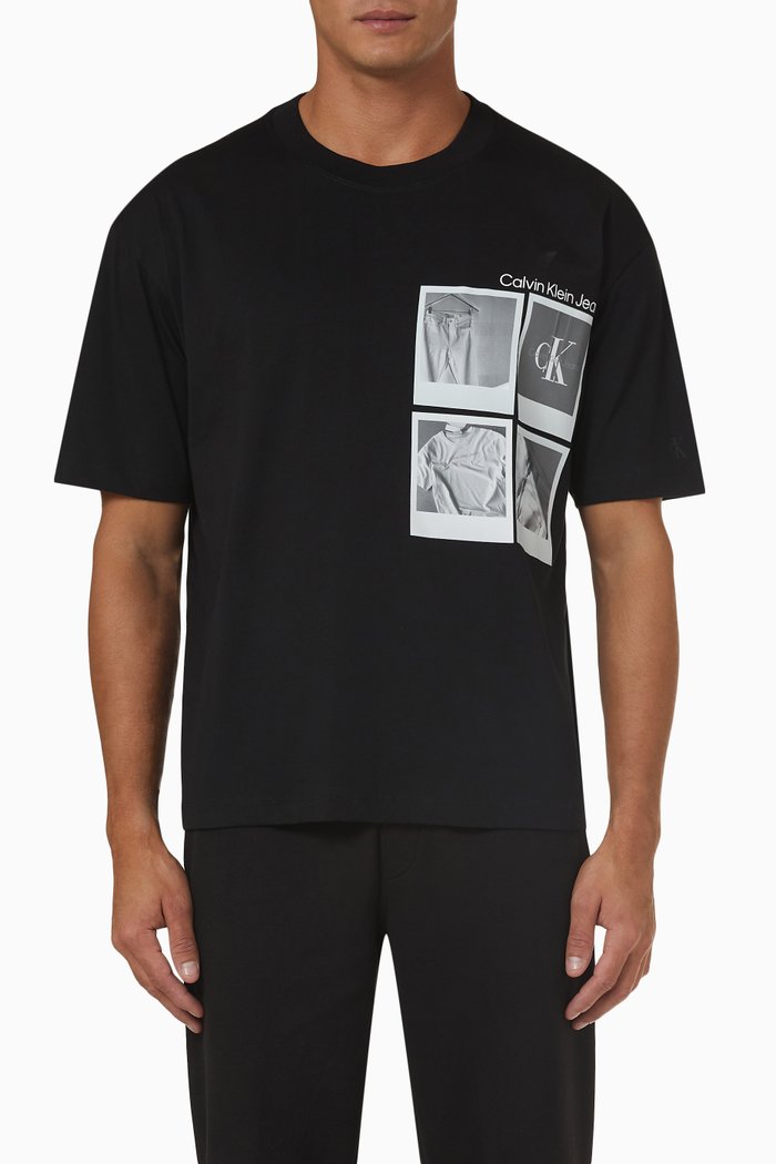 

Polaroid Print T-shirt in Cotton, Black