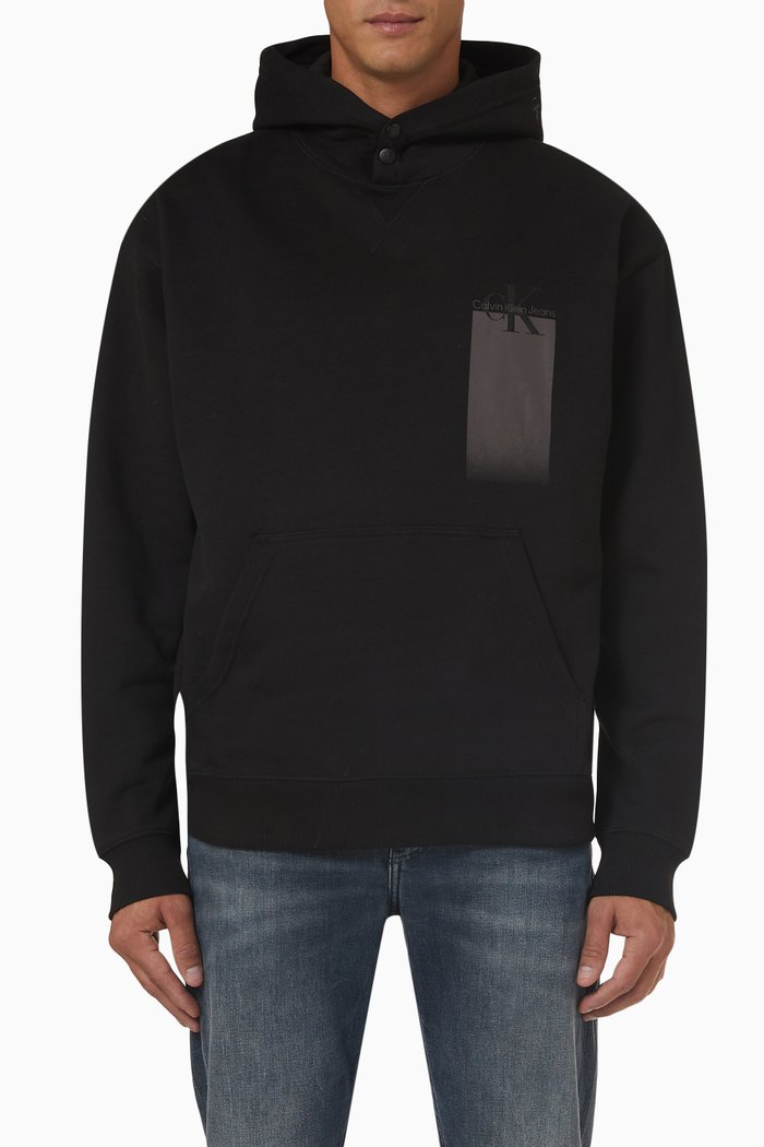 

Monologo Gradient Multibox Hoodie in Cotton, Black